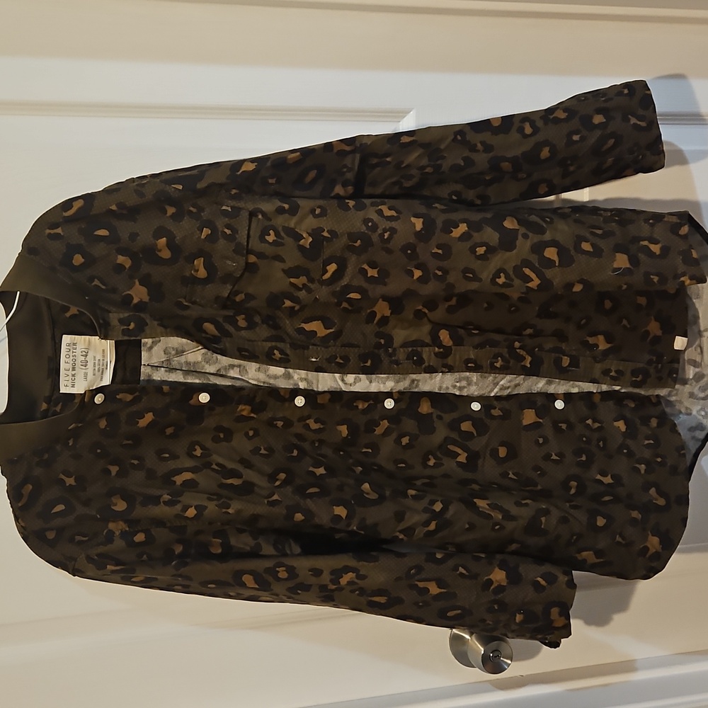 FIVE FOUR x NICK WOOSTER cheetah print button jacket